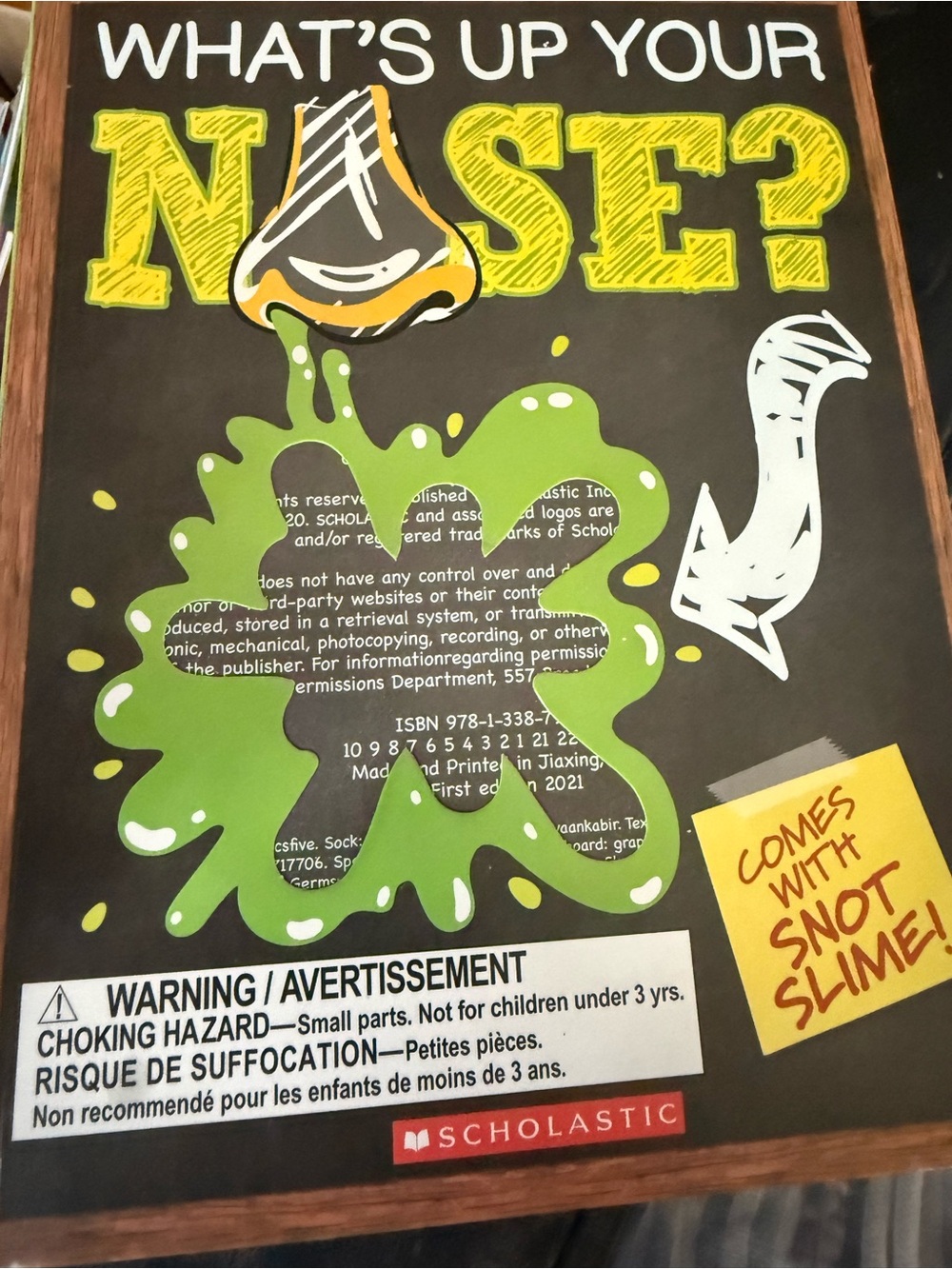 Scholastic Bright Yellow & Green "What's Up Your Nose?" Book
